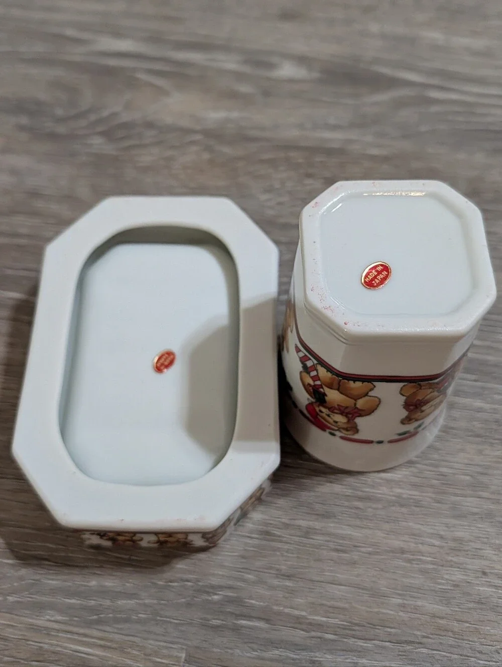 Ceramic Christmas Bear Pattern Toothbrush Cup and Soap Dish